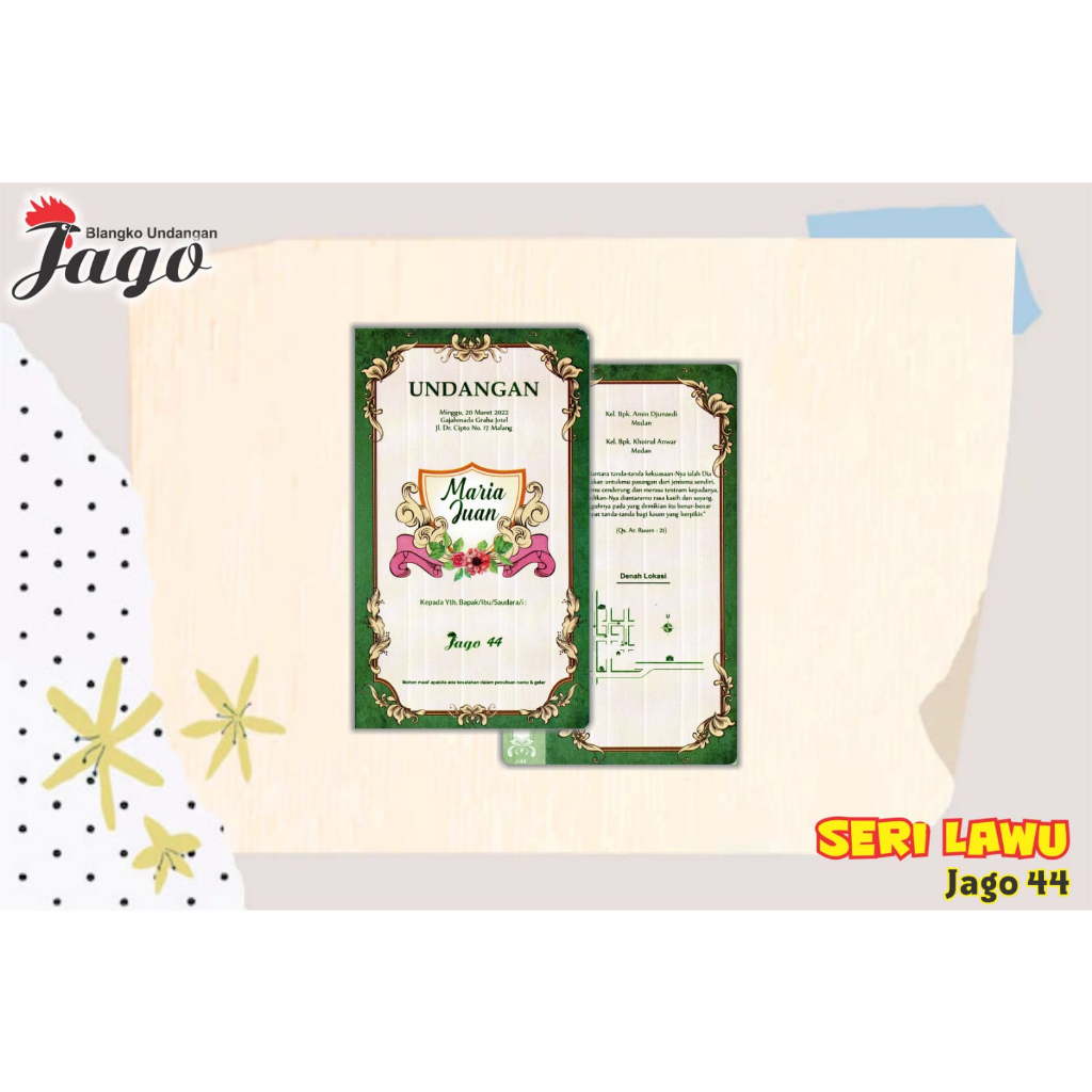 Kertas Blangko Undangan Pernikahan Seri JAGO 44 Harga Murah