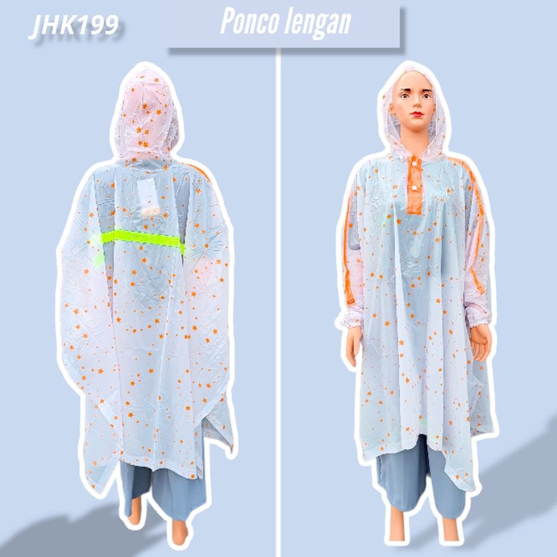 Jas Hujan Ponco Lengan/Jas Hujan Pria, Wanita/Jas Hujan Motif Star