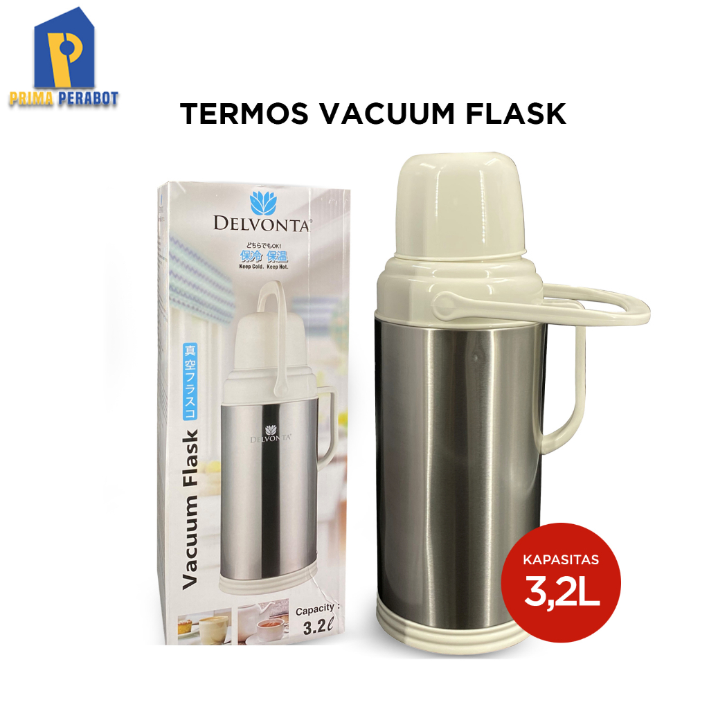 Delvonta Termos Vacuum Flask 3.2 Liter Termos Air Panas Kaca Kapasitas Besar