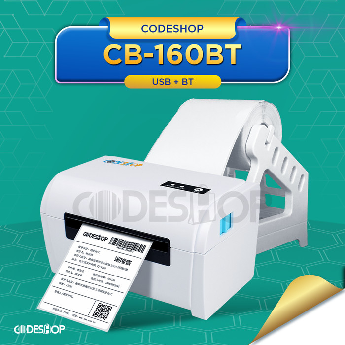 Codeshop Printer Barcode CB 160BT Cetak Label Resi Harga Asset Warehouse