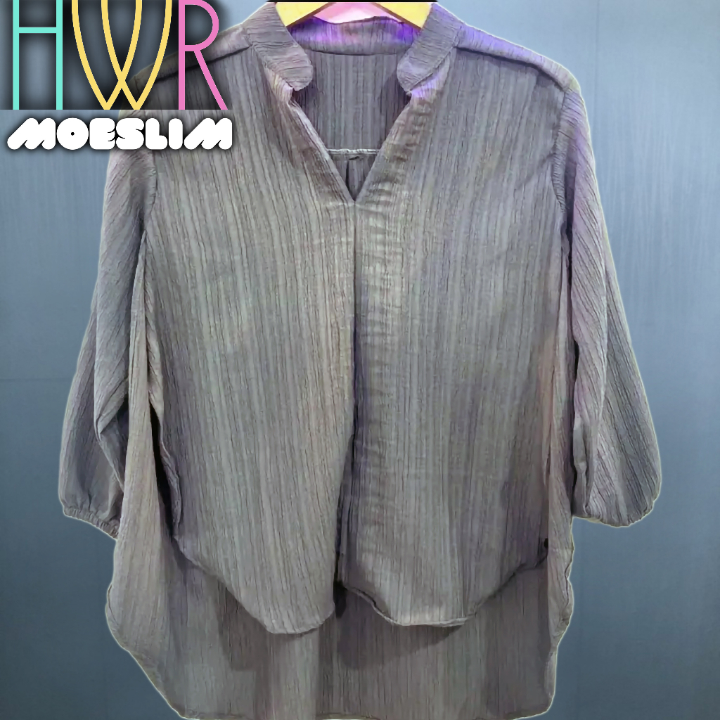 Atasan Wanita LIvia Blouse Bluse Jumbo Dengan Gaya Korean Style Baju Oversize Crinkle Airflow Linen 