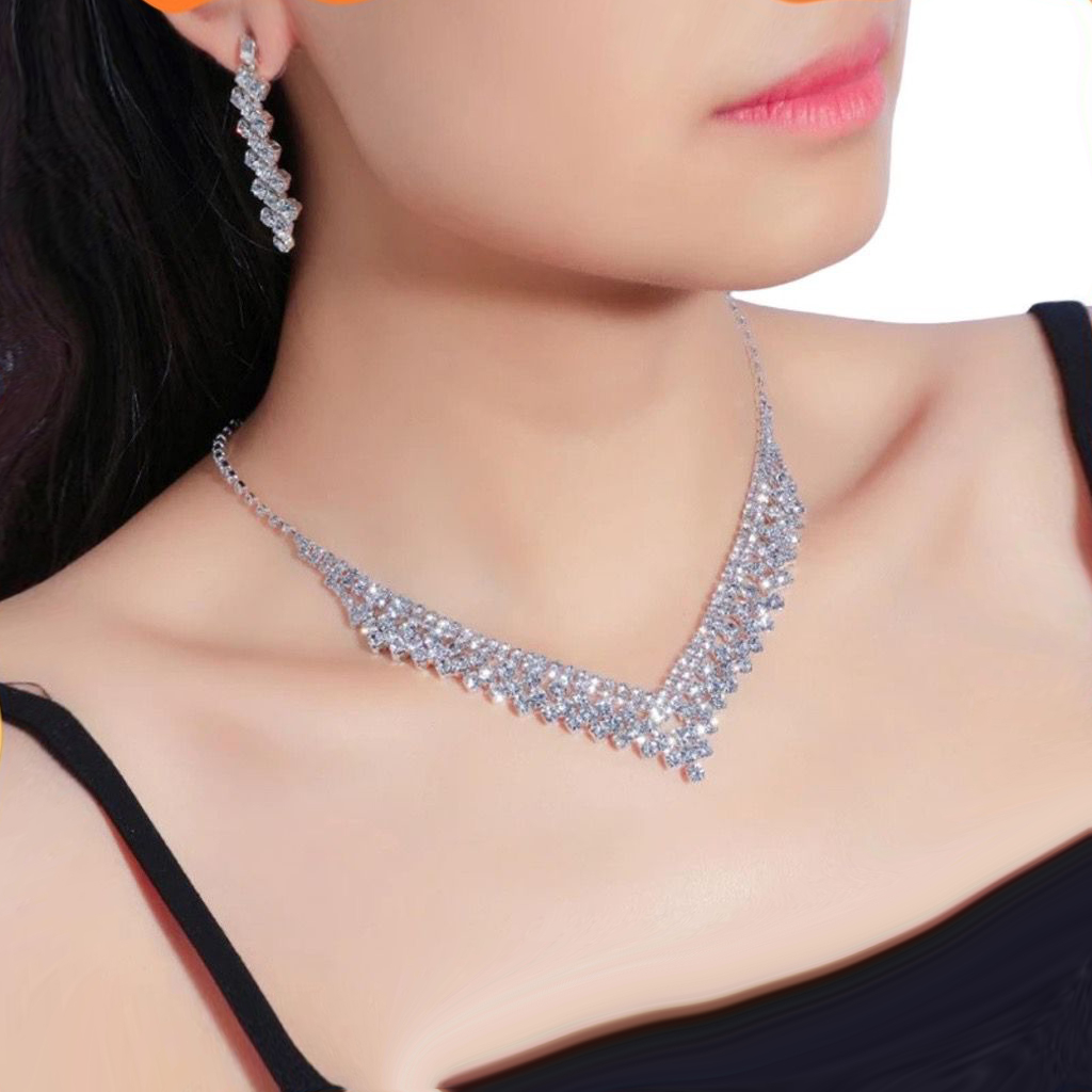 Perhiasan Set Pesta 2in1 - Kalung + Anting Pesta Perhiasan Pesta