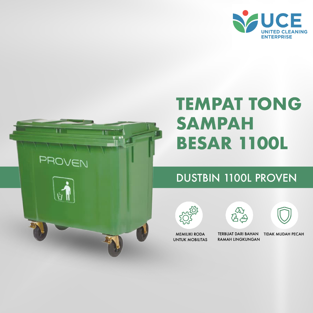 PROVEN Tempat / Tong Sampah Besar / Dust BIn 1100L Plastik Sampah