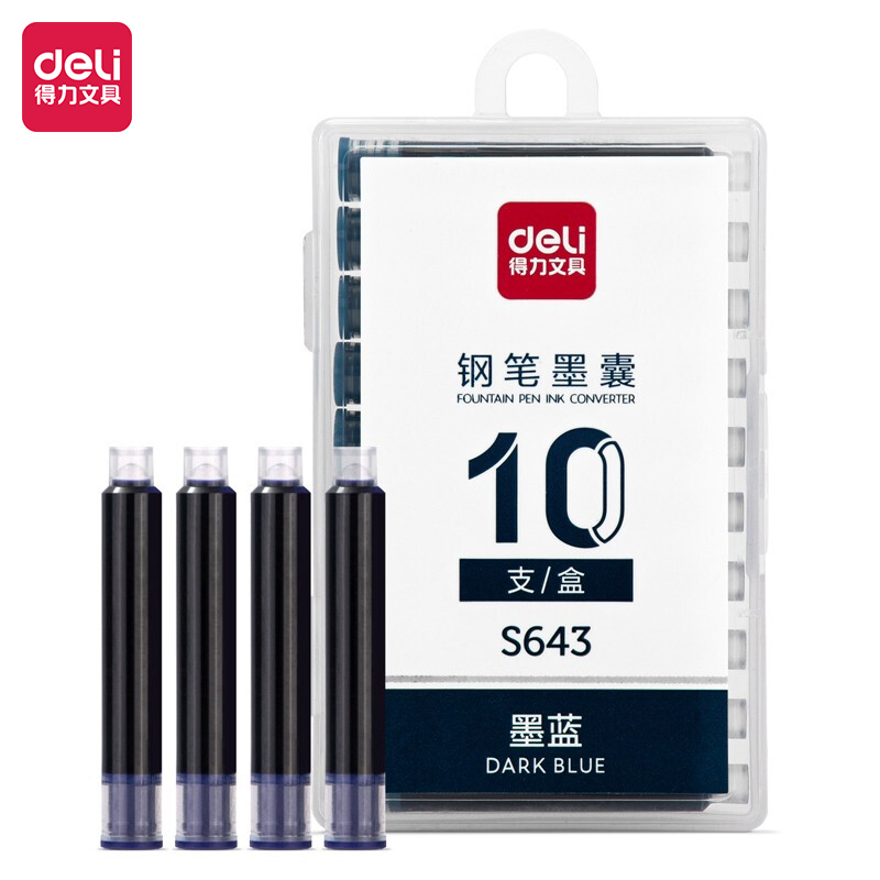 

Deli Tinta Pulpen Kaligrafi / Fountain Pen Ink dark blue Isi 10 S643