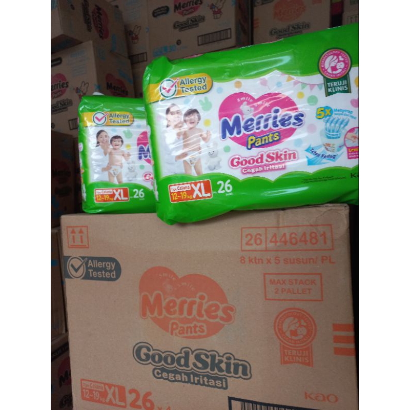 PAMPERS MERRIES S40, M34, L30, XL26