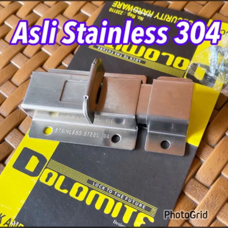 Grendel stanlis anti karat 2 inc super tebal SUS 304 black selot pintu dan jendela kunci pintu dan j