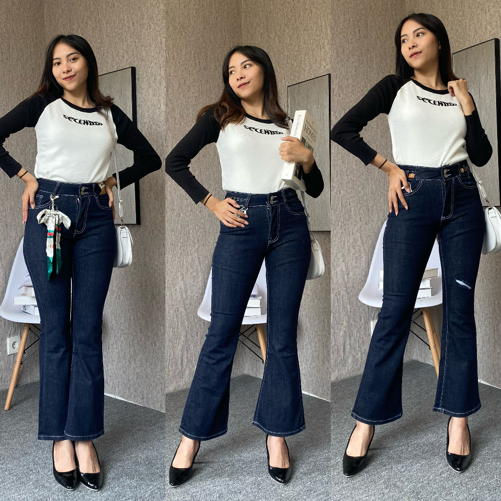 IMPORT BKK  Cutbray jeans garment series / skinny jeans wanita/ jeans bangkok /ripped jeans