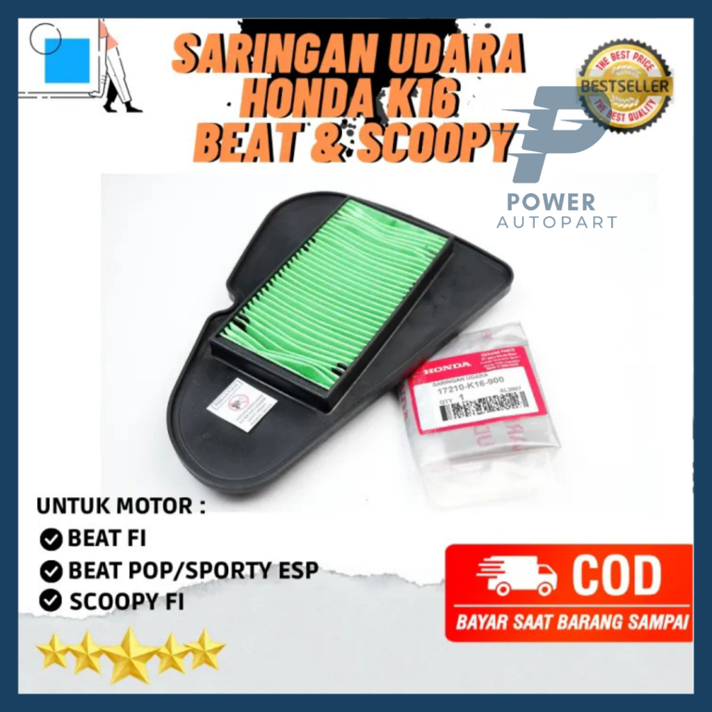 Filter Udara / Saringan Honda Beat Fi, Beat NEW, Vario 110 Fi, Scoopy Fi, Beat Street Kualitas Asli 