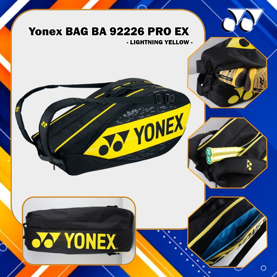Tas Badminton YONEX PRO RACKET BAG BA 92226 BA92226 EX Lighting Yellow Original Yonex