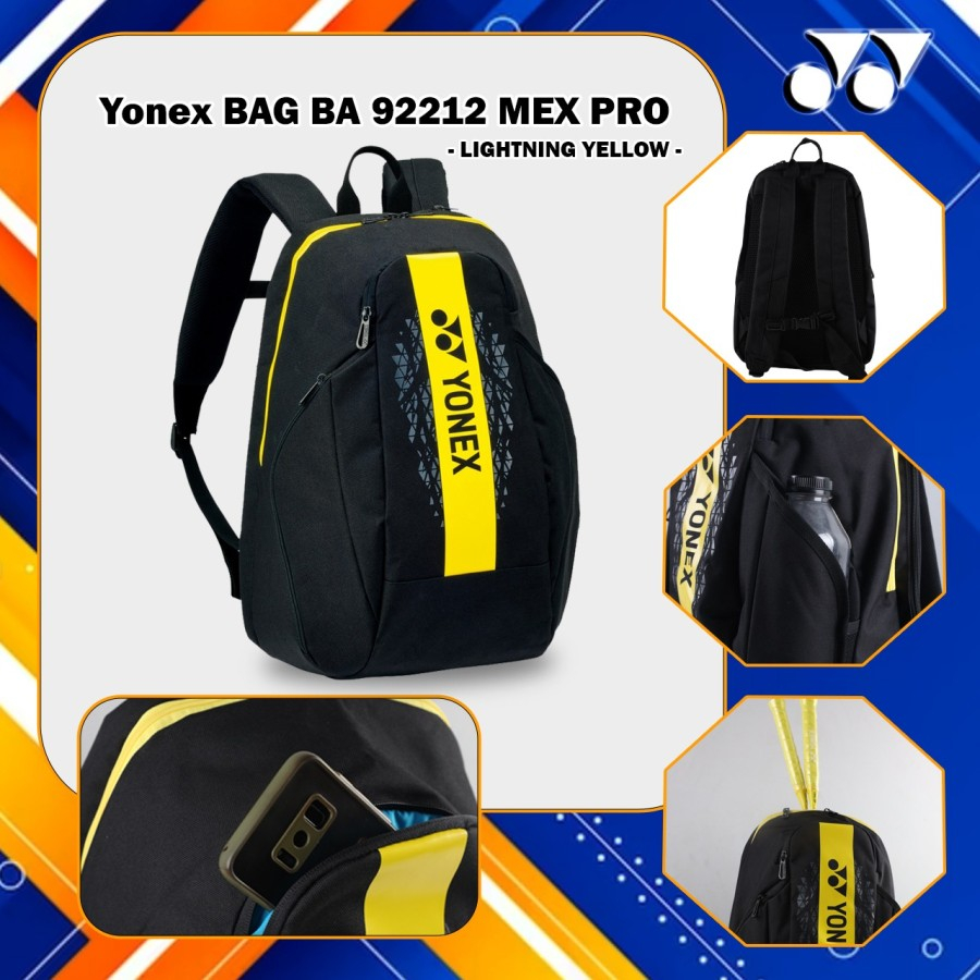 Tas Badminton YONEX PRO BACKPACK BA 92212 BA92212 MEX Lighting Yellow Original Yonex