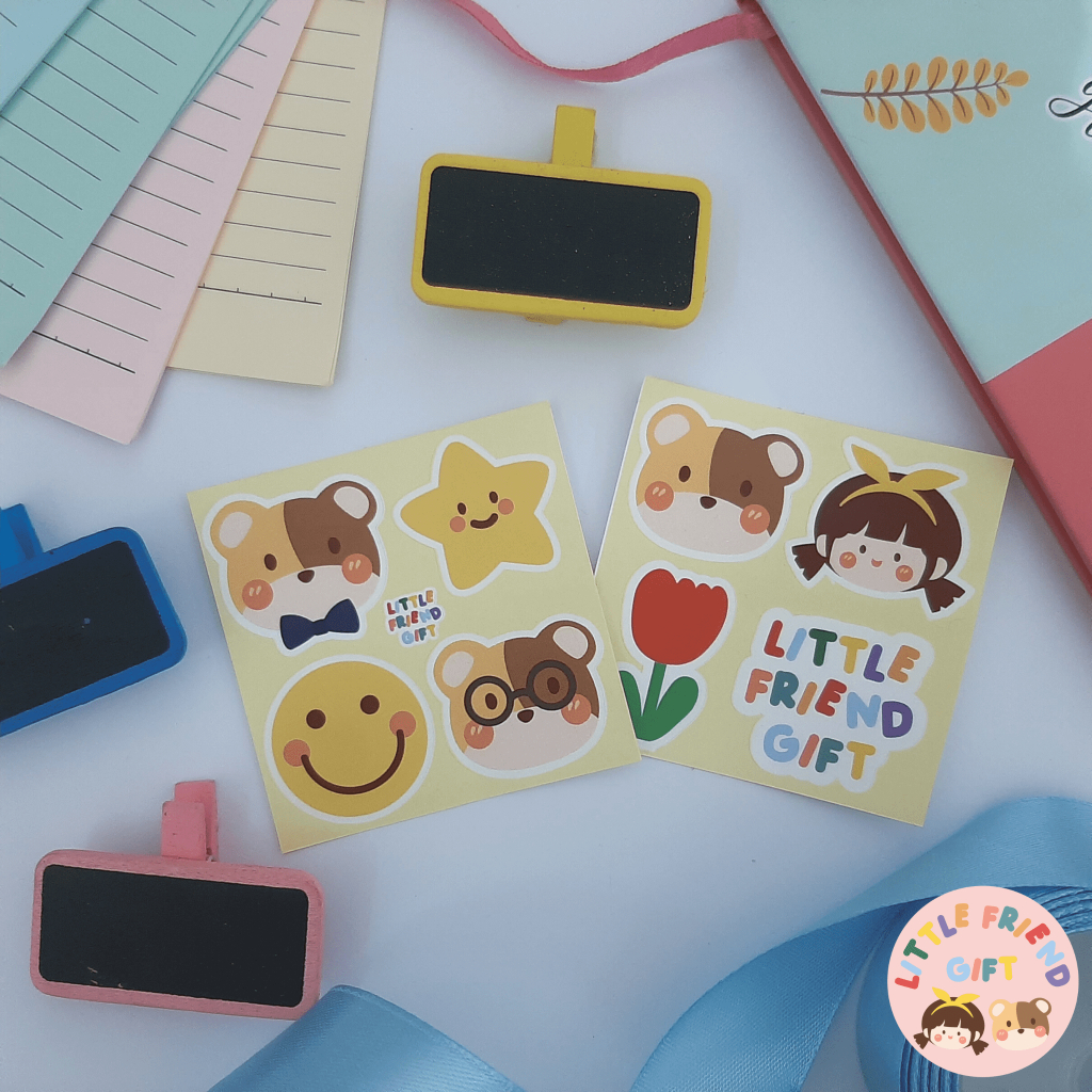 

Little Friend Gift - Sticker Mini Cute Calico & Momo 7x7 cm