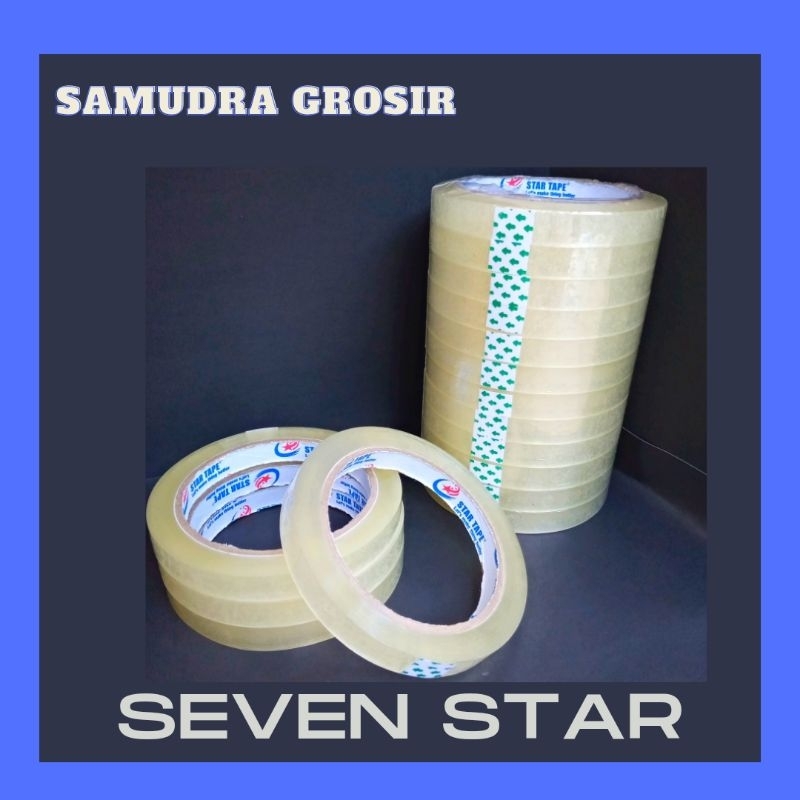 

Lakban Bening 1/2inch super lengket | Isolasi bening 12mm x 72 Yard super clear SEVEN STAR