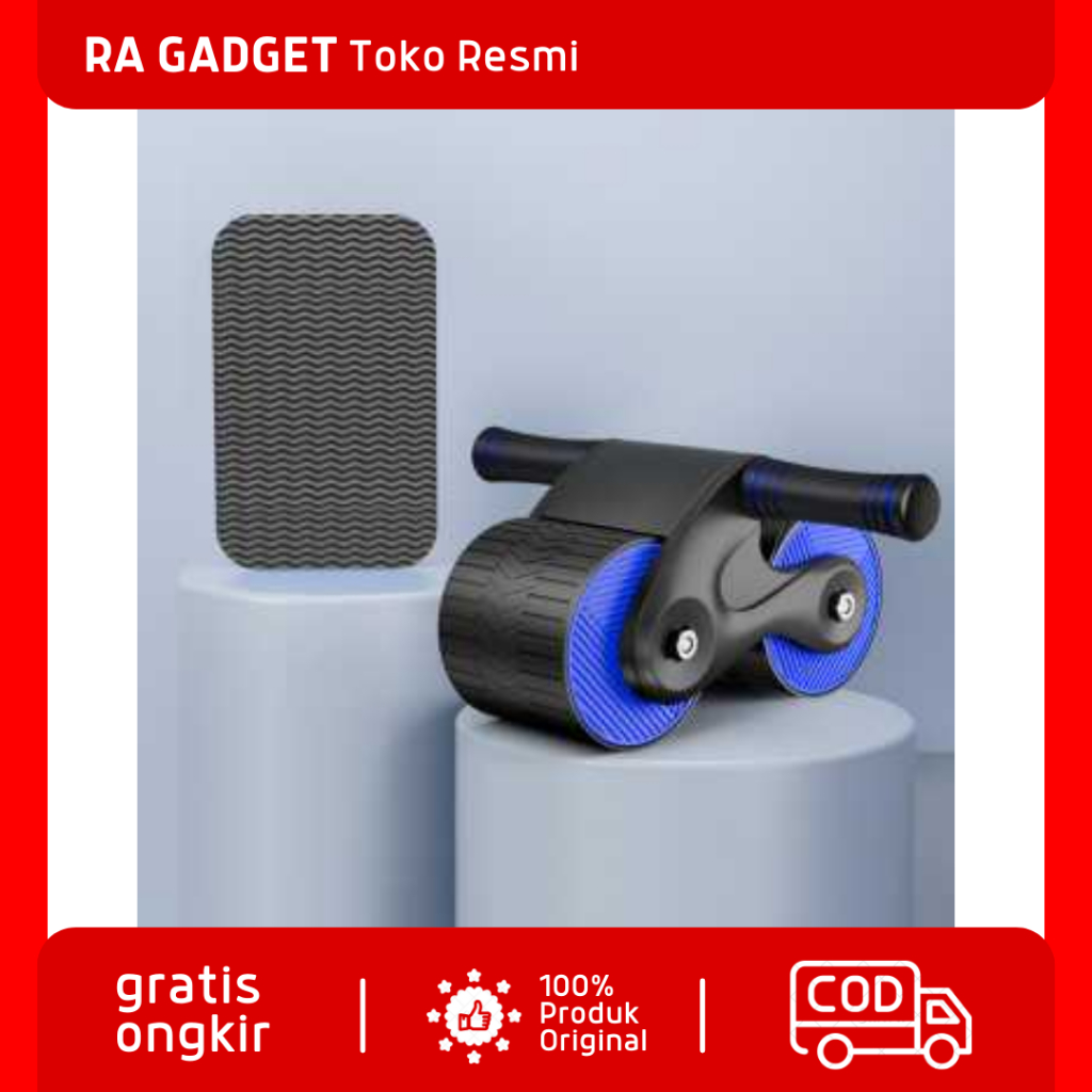 Alat Fitness Ab Roller ABS Abdominal Wheel Automatic Rebound / Alat Gym Di Rumah Rumahan Alat Fitnes
