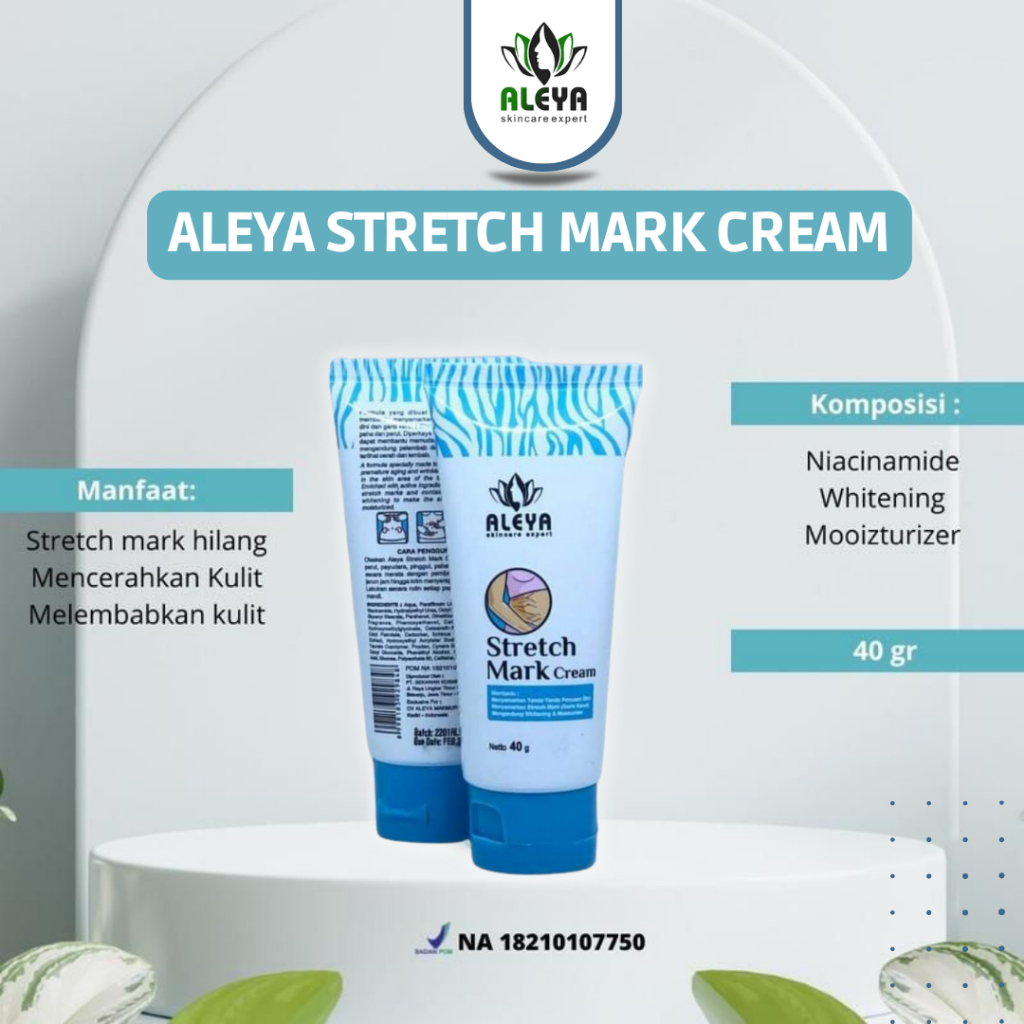 Stretch Mark Cream Aleya | StretchMark Cream Krim Anti Strechmark Aman untuk Bumil dan Busui