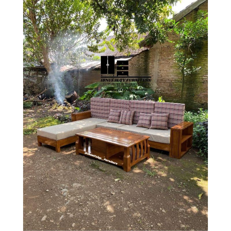 Kursi Tamu Sofa Kayu Jati , Kursi Sofa Tamu Minimalis , Kursi Sofa L Minimalis