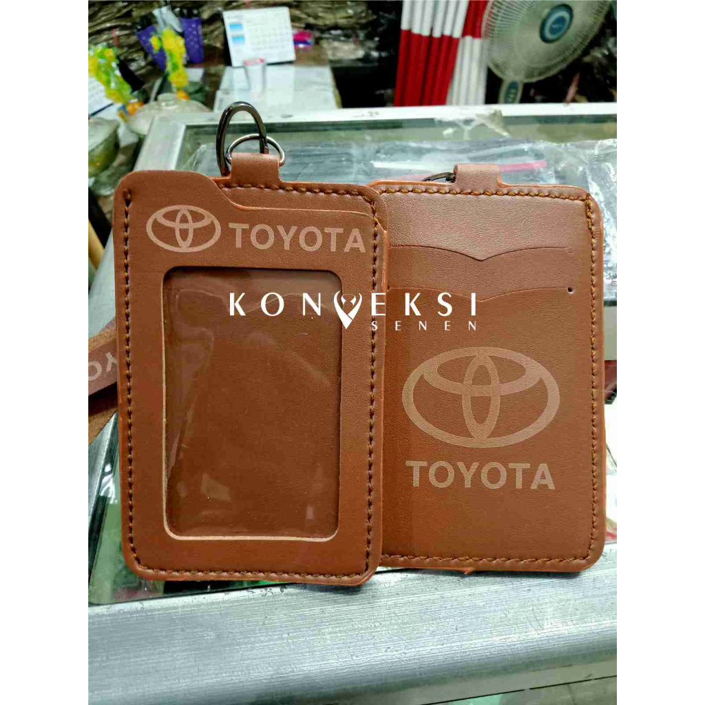 

gantungan kulit id card lanyard name tag toyota tempat kartu | lanyard toyota