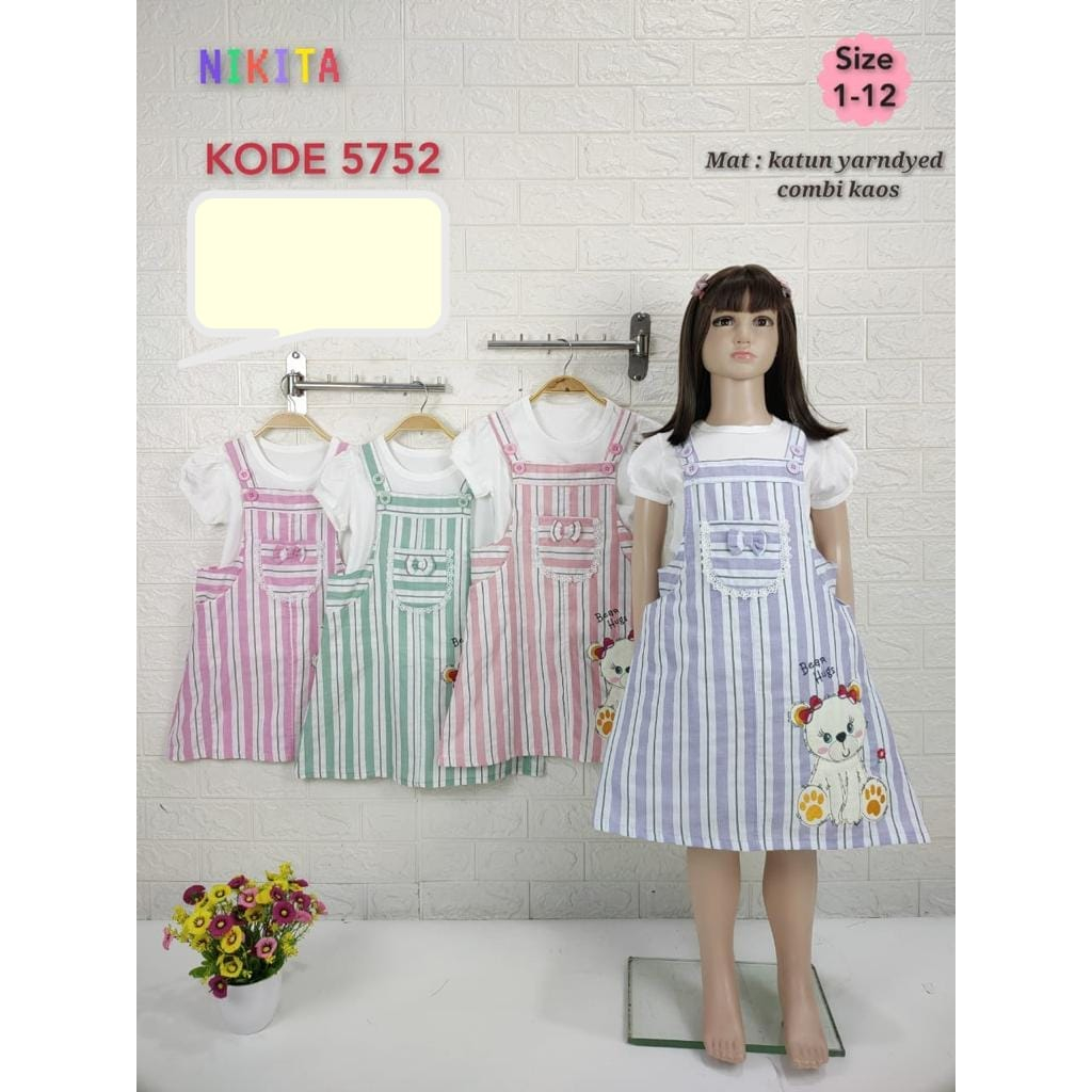 NIKITA DRESS OVERALL / DRESS NIKITA MURAH / DRESS ANAK CEWEK MODEL OVERALL / DRESS KATUN ANAK CEWEK