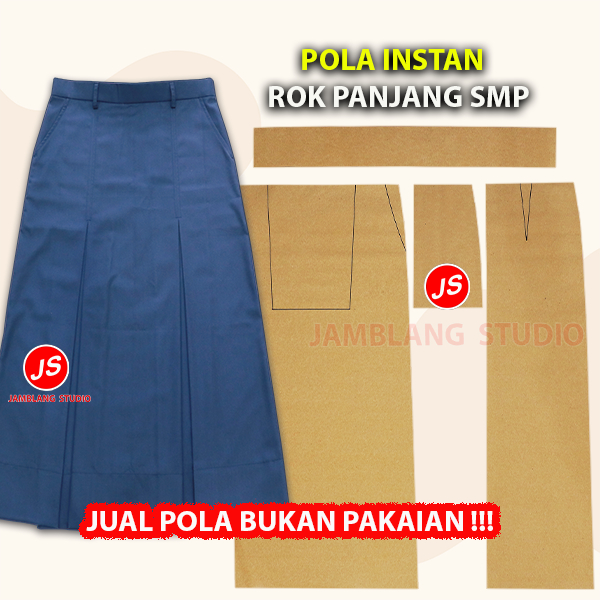 Pola Instan Rok Panjang SMP