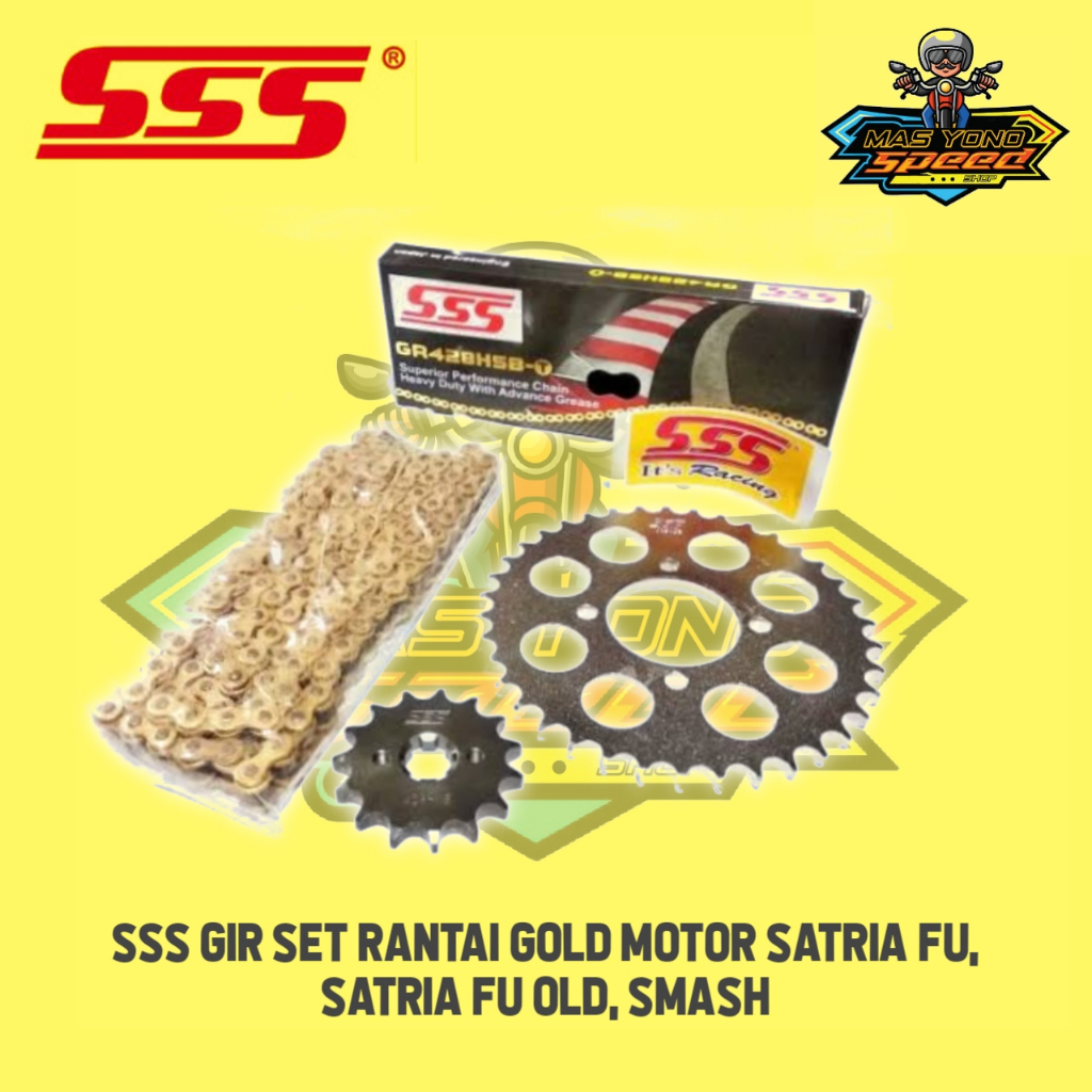 SSS Gir Set Rantai Gold Motor Satria Fu,Satria Fu Old, Smash GSX 150