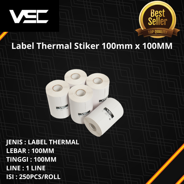 

LABEL THERMAL STIKER 100mm x100mm LABEL STICKER DIRECT THERMAL 100x100