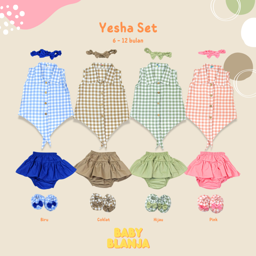 Baju Bayi Perempuan 6 12 Bulan Yesha Set