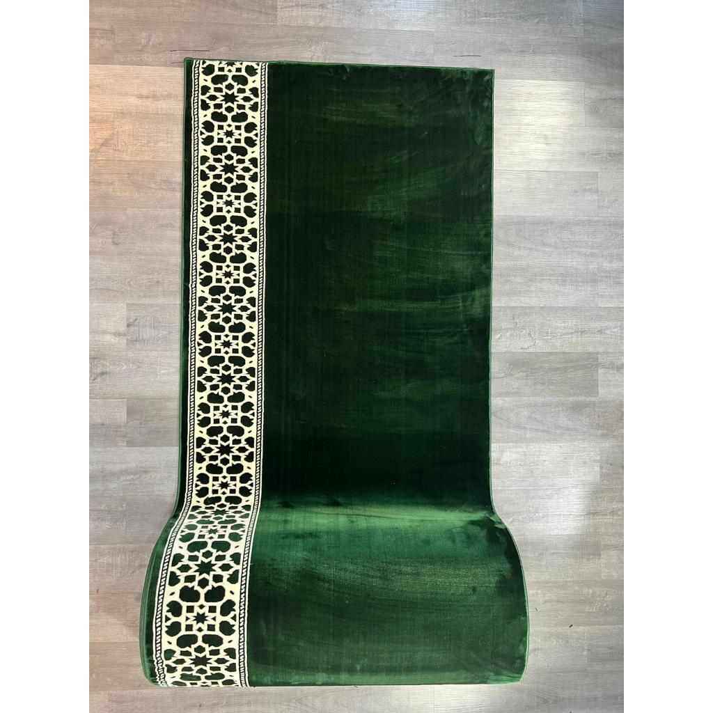 Karpet Masjid Roll Sajadah Musholla Tebal Import Turki Mirac Hijau Binik dan Polos