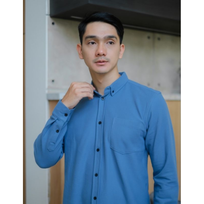 KEMEJA PRIA LENGAN PANJANG PIQUE ORIGINAL COTTON CVC