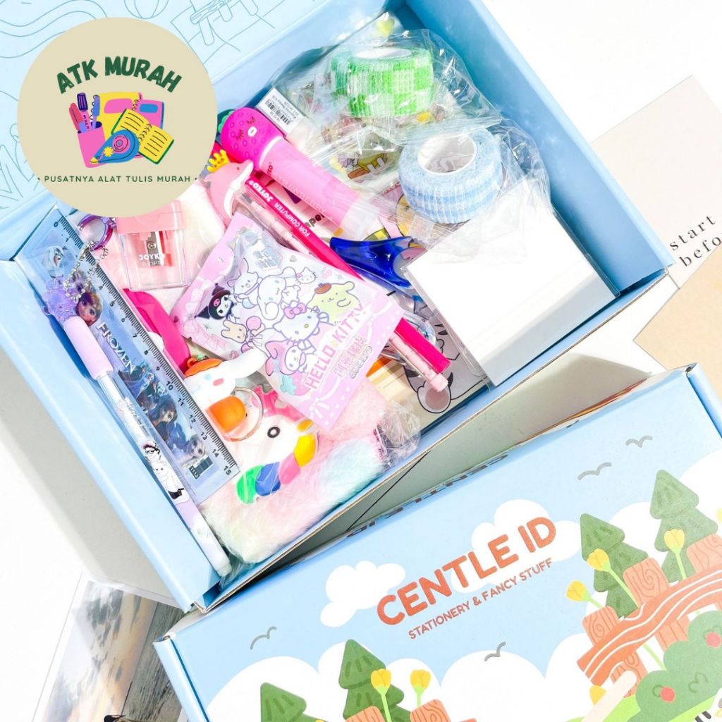 

Paket Souvernir Mewah CENTLE suvernir hampers anak ulang tahun sekolah Hardbox giftbox kado unik lucu hadiah birthday pastel cute paket lengkap