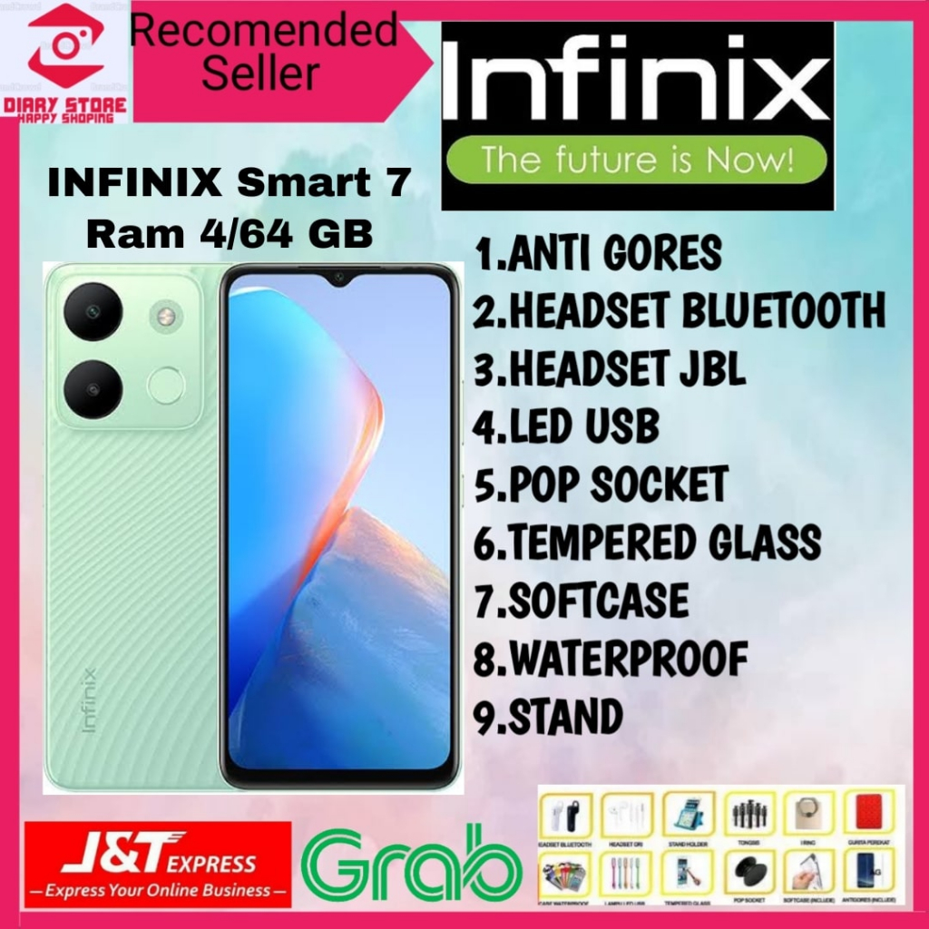 INFINIX SMART 7 RAM 4/64 GB GARANSI RESMI INFINIX