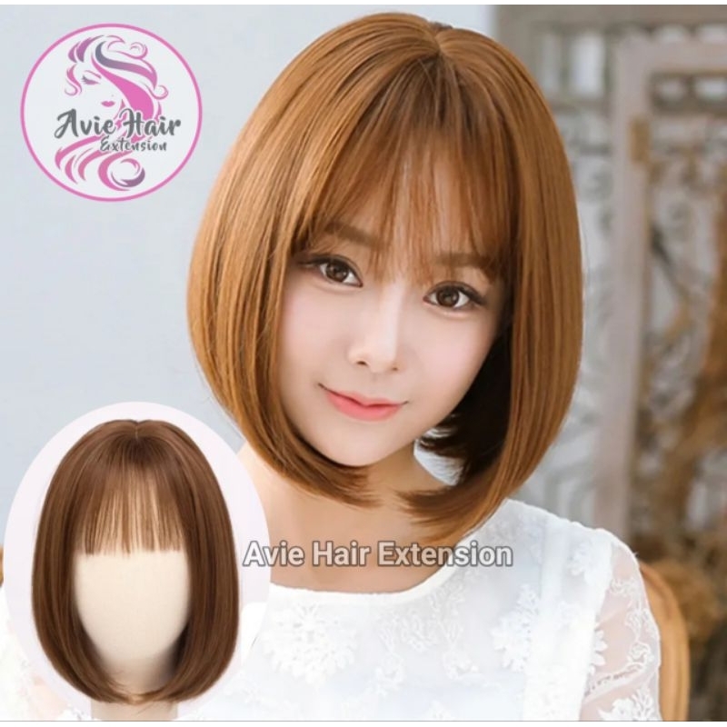 Wig wanita Korea / Rambut Palsu Wanita pendek / Wig cewek pendek  Bob brown