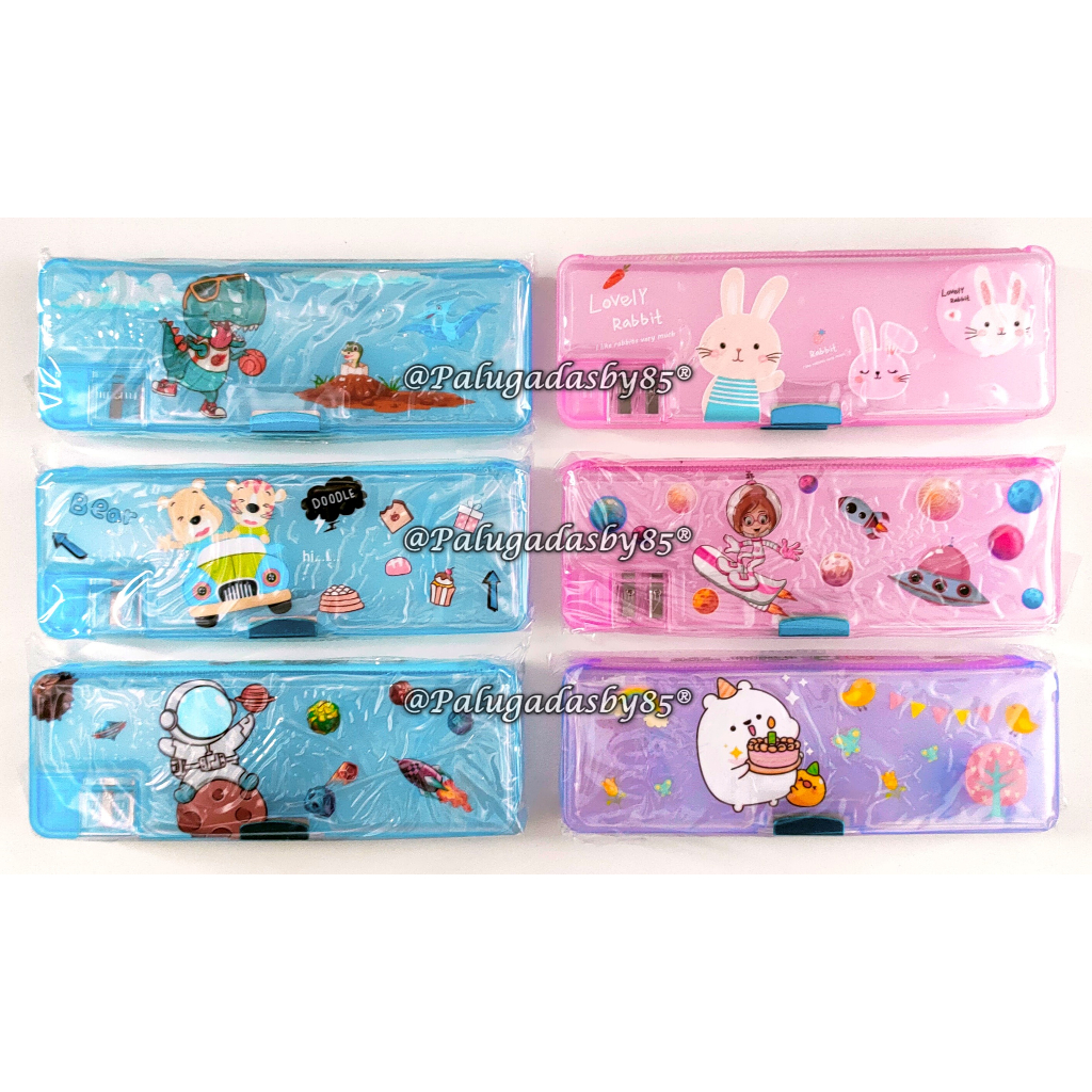

(1 Biji) Kotak Pensil Magnet Transparant PP-2022-06 23*8.5*3.5 cm / Pencil Case Magnet Transparant / Tempat Pensil Magnet Transparant / Kotak Pensil Fancy