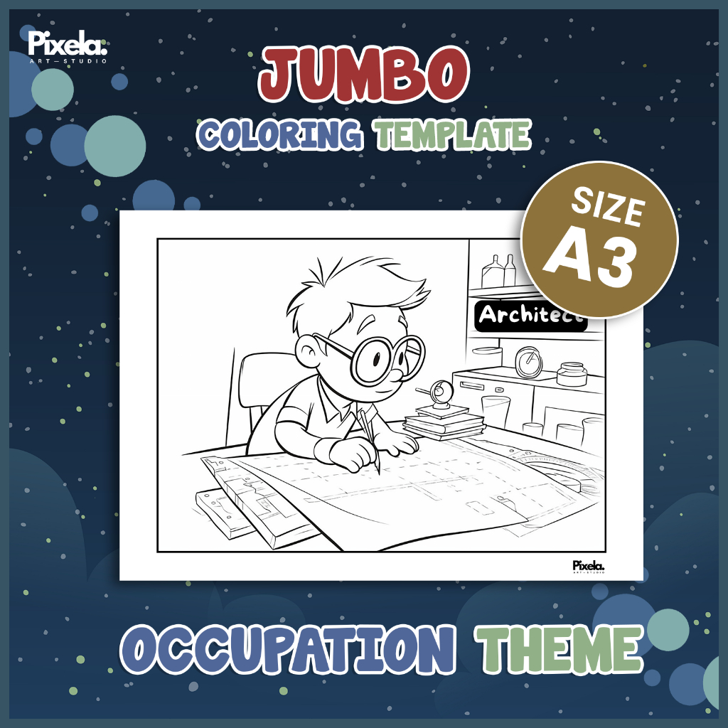 

Kertas Gambar Mewarnai Anak Lucu Jumbo Ukuran A3 Seri Occupation / Pekerjaan Murah untuk PAUD , TK dan SD