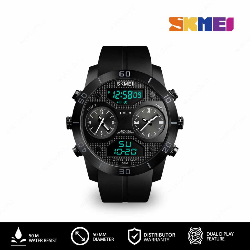 SKMEI 1355  Jam Tangan Pria Dual Time