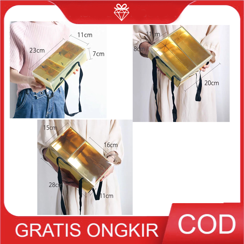 

Flower Box Gold - Kotak Kado Lipat - Kotak Bunga Kerajinan GB008
