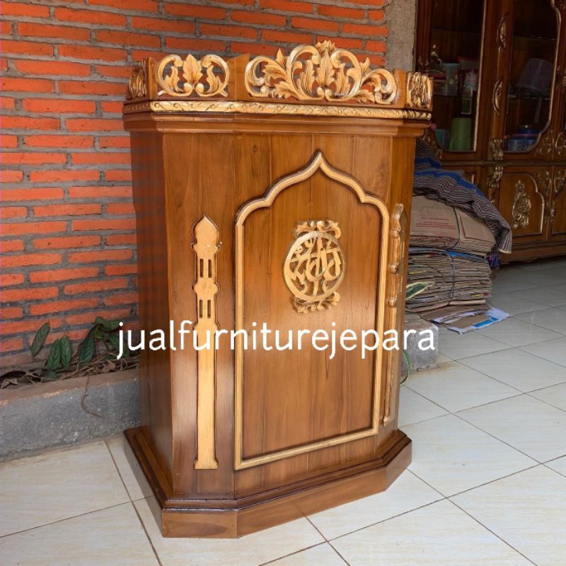 mimbar masjid kayu jati Jepara, mimbar masjid jati jepara