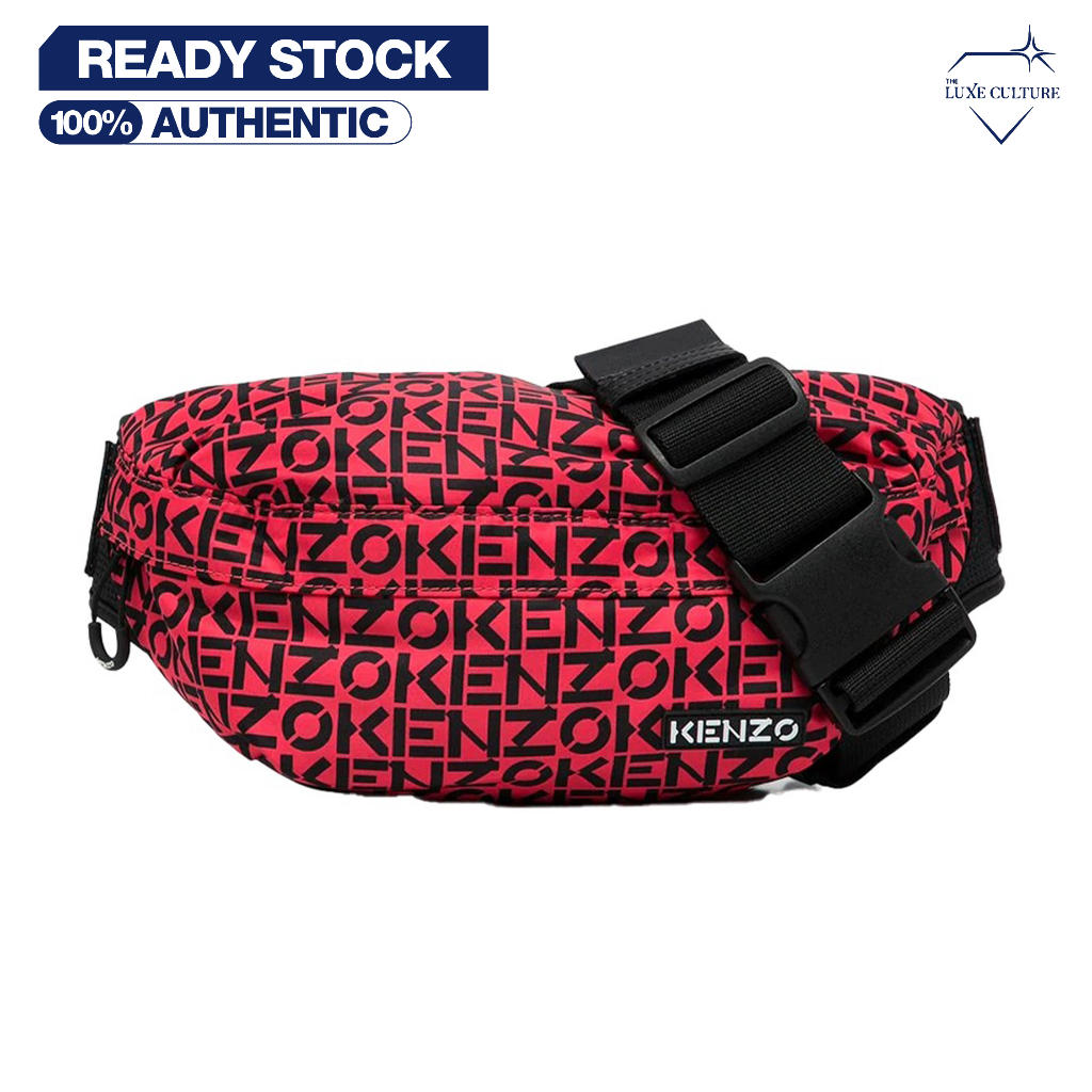 Kenzo All Over Monogram Bred Waistbag / Tas Pinggang Pria Branded Original