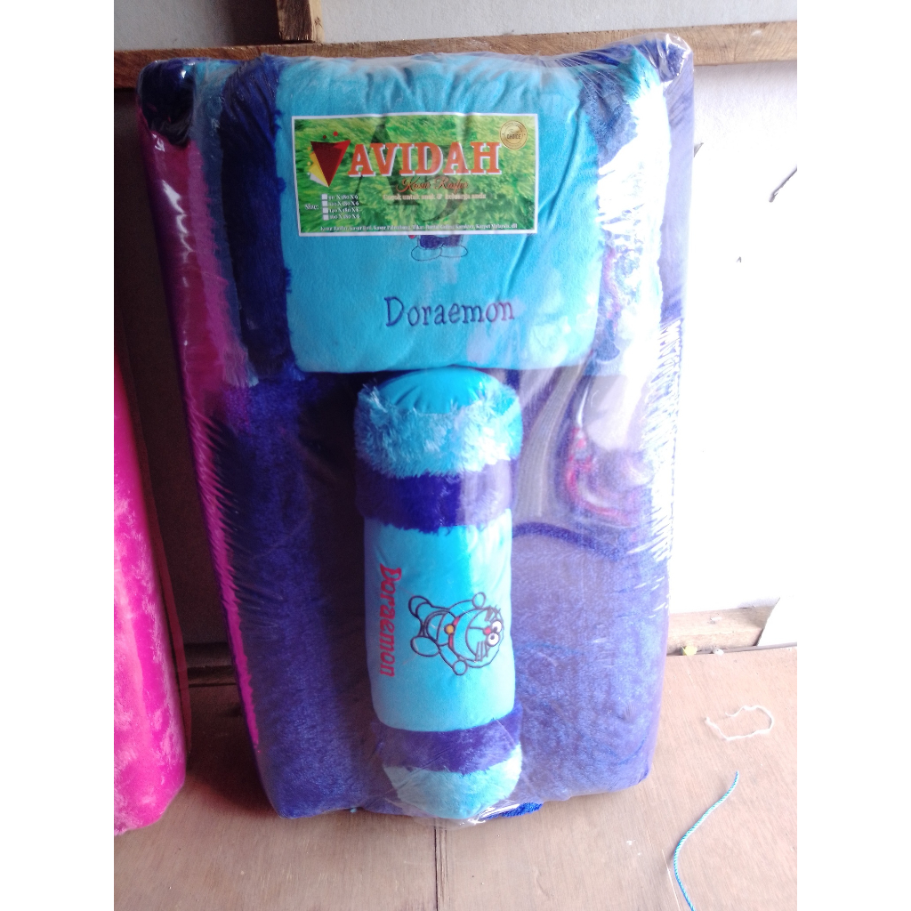 Kasur Lipat Bulu Premium Busa Dakron Lantai 2 bantal Uk 90x170x6 cm Sare