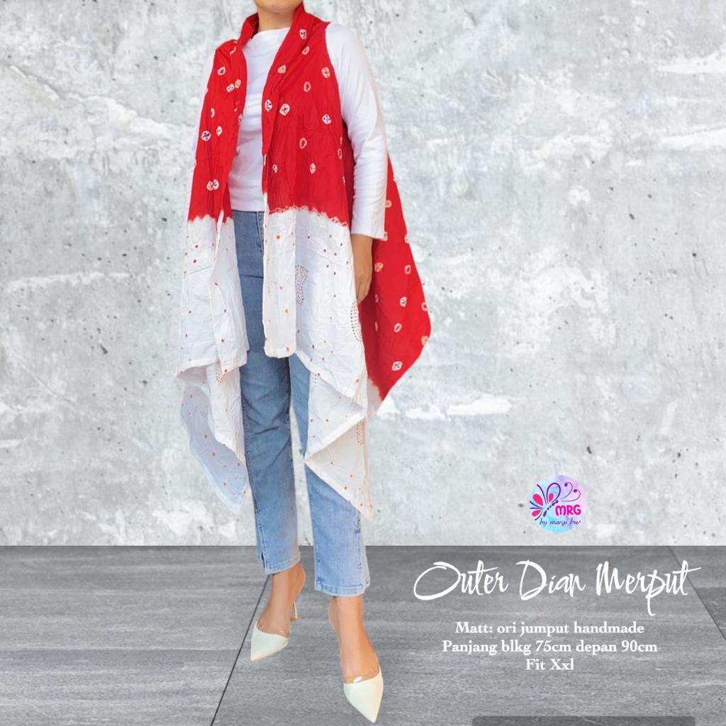 Outer Batik Jumputan Merah Putih