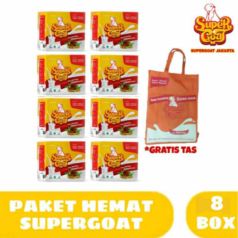 

[ PAKET HEMAT SUPER GOAT 8 KOTAK ] SUPERGOAT SUSU KAMBING ETAWA DENGAN CAMPURAN GULA AREN