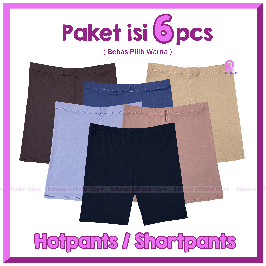 Hotpants Isi 6pcs  / Shortpants / Celana Hotpants / Celana Shortpants / Legging Hotpants / Legging S