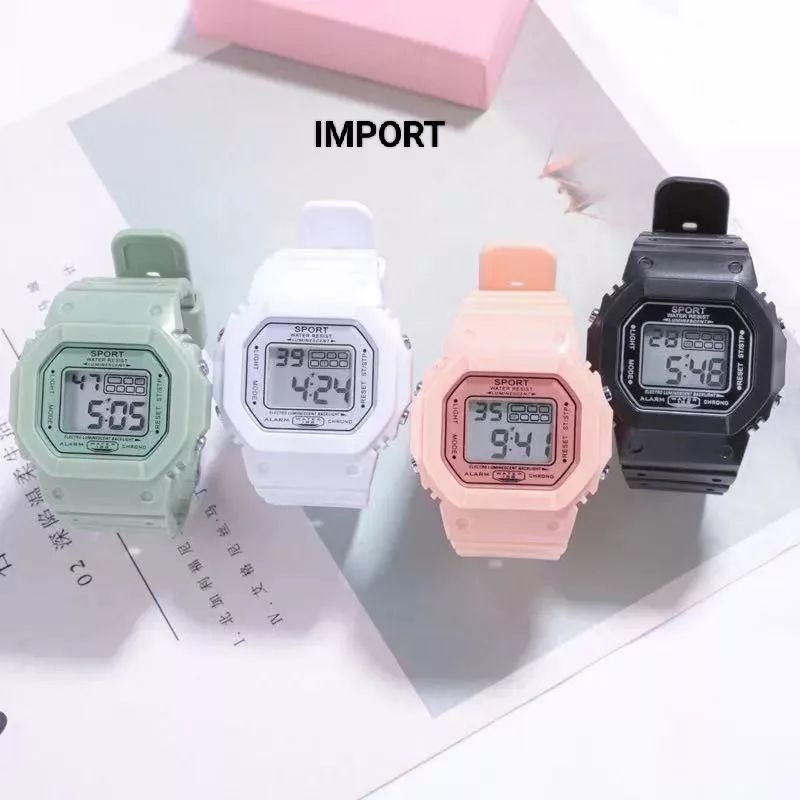 JAM TANGAN ANTI AIR WANITA FASHION KOREA STYLE DIGITAL SPORT LNR-1175