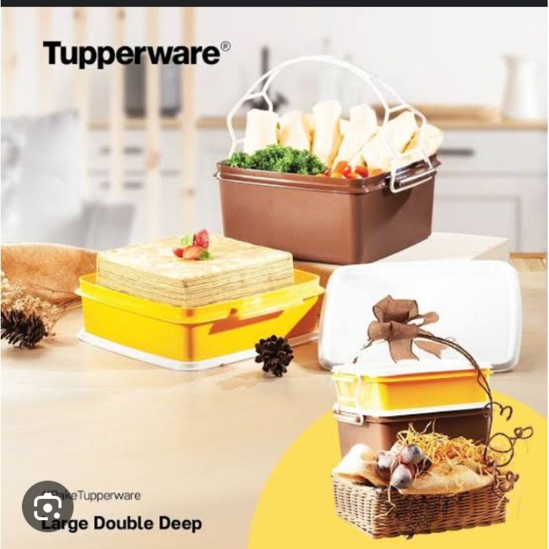 large double deep tupperware / rantang jumbo susun 2 tupperware