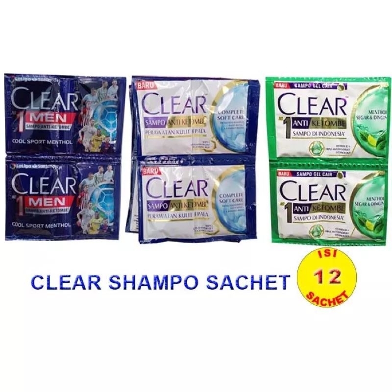 SHAMPOO CLEAR SACHET 1 RENCENG ISI 12 SACHET