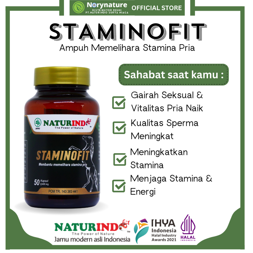 Staminofit Obat Herbal Kesehatan Pria Halal 50 Kapsul Naturindo