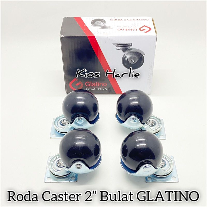 roda karet bulat 2", roda caster, roda etalase 2inch