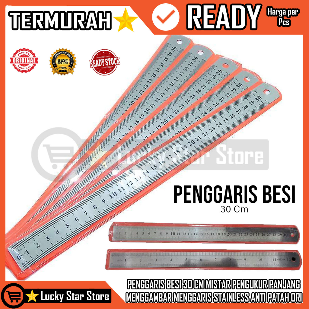 

PENGGARIS BESI 30 CM MISTAR PENGUKUR PENGGAMBAR MENGGARIS ALAT TULIS ATK MENULIS SEKOLAH BELAJR MENGAJAR TEBAL ANTI PATAH STAINLESS ANTI KARAT SERBAGUNA MULTIFUNGSI ORIGINAL TERMURAH TERLARIS TERPERCAYA