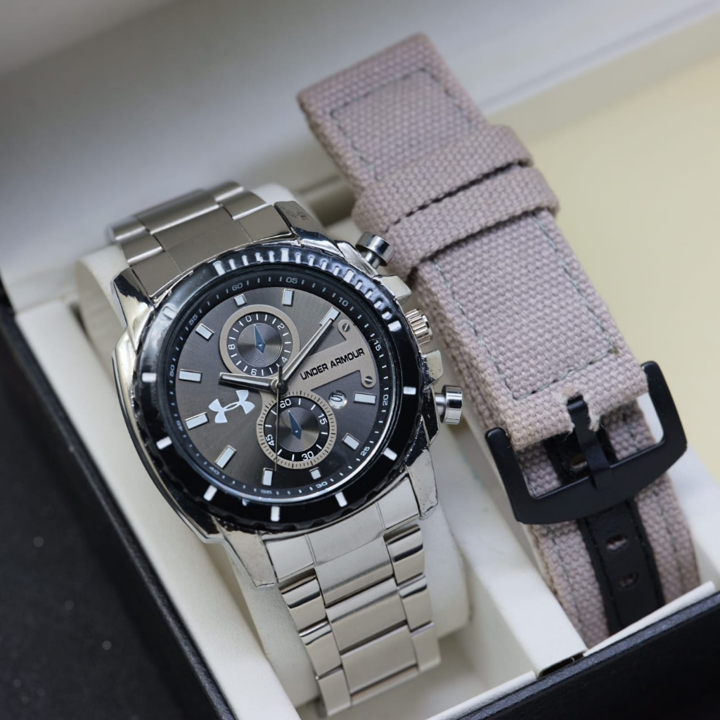 FREE STRAP Jam Tangan Pria UA18H Premium Tanggal Aktif Free Box dan Baterai / BISA COD