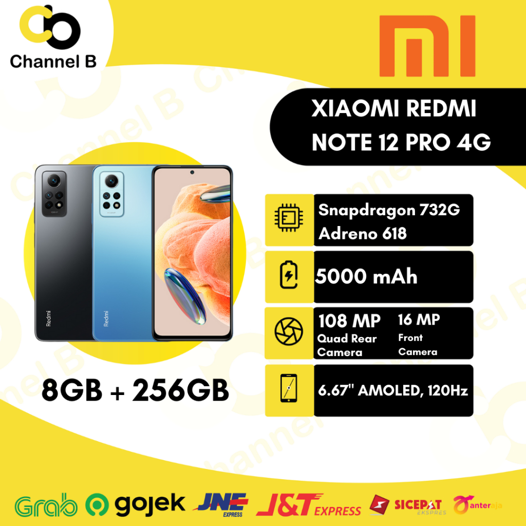 Xiaomi Redmi Note 12 Pro 4G - Smartphone ( Ram 8GB / 256GB ) - Garansi Resmi