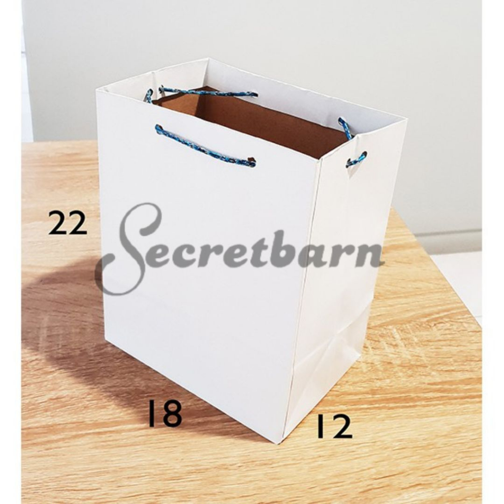 

paper bag PUTIH polos paperbag kraft samson 18 x 22 tas kertas goodie bag souvenir murah