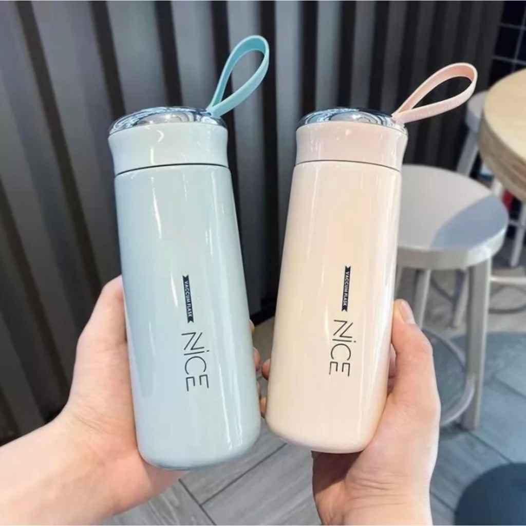 Botol Minum Gelas Kaca Vacumm flask NICE - Ukuran 400ml (BPA FREE)